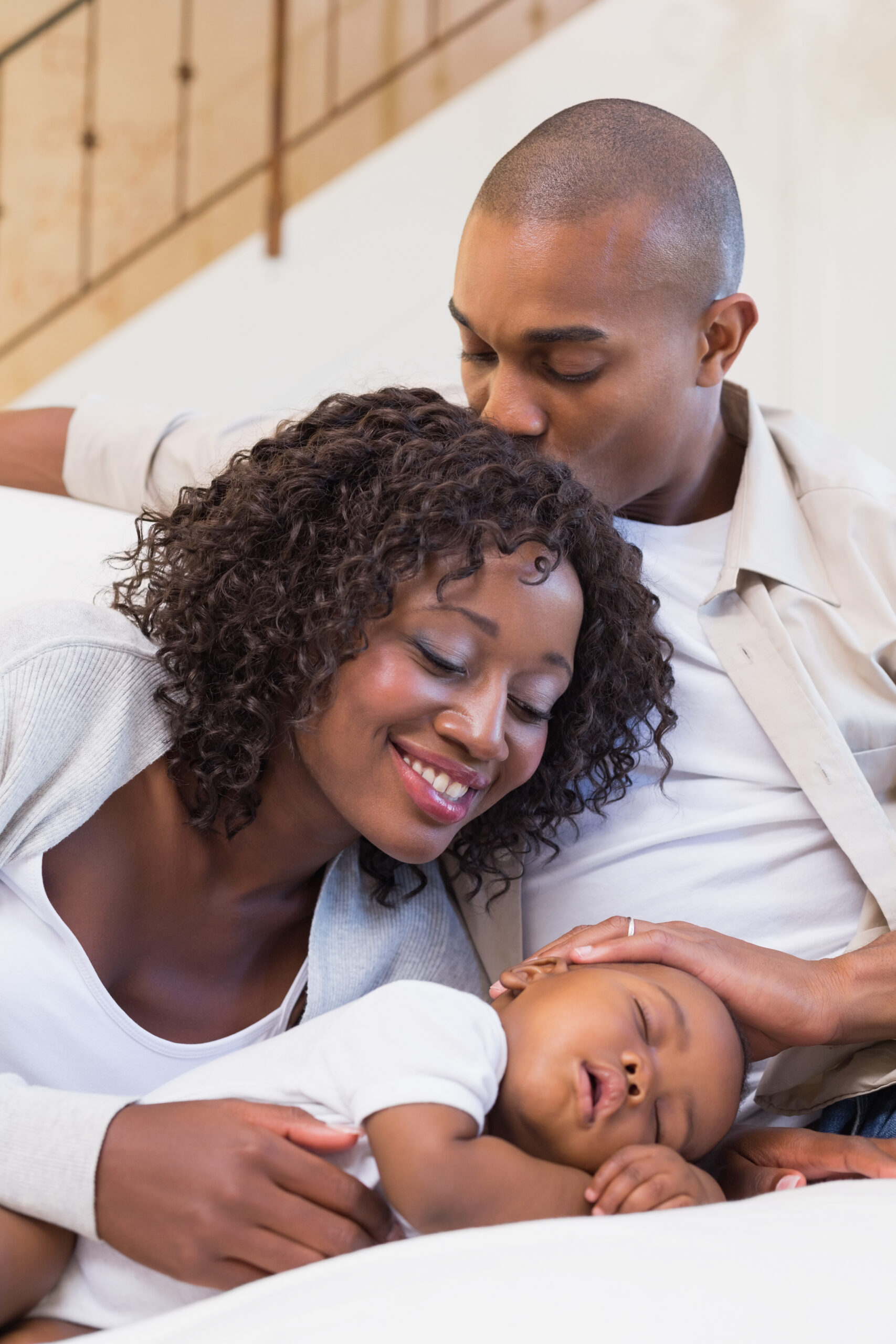 Family with newborn baby