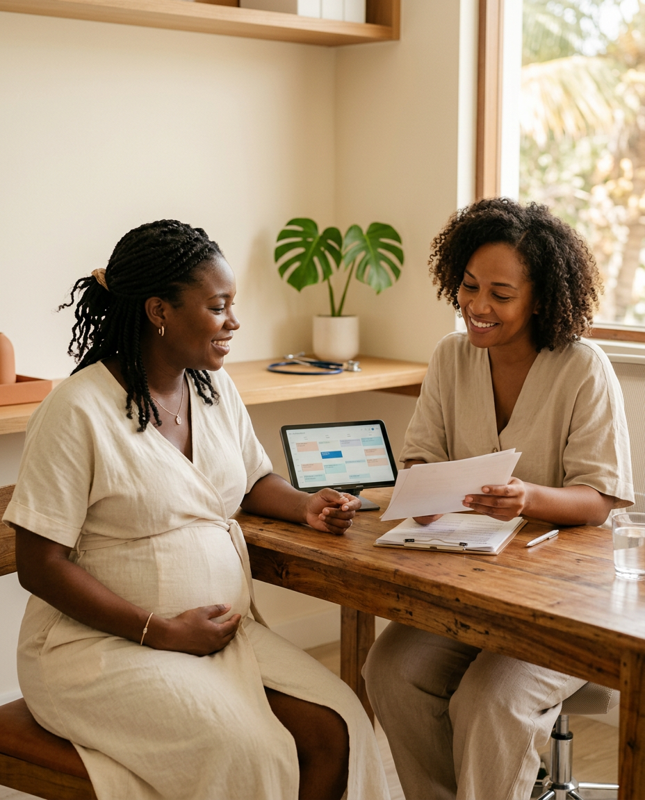 Family with newborn baby